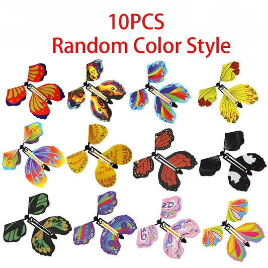 10PC Random Color Flying Butterfly Wind Up Toy