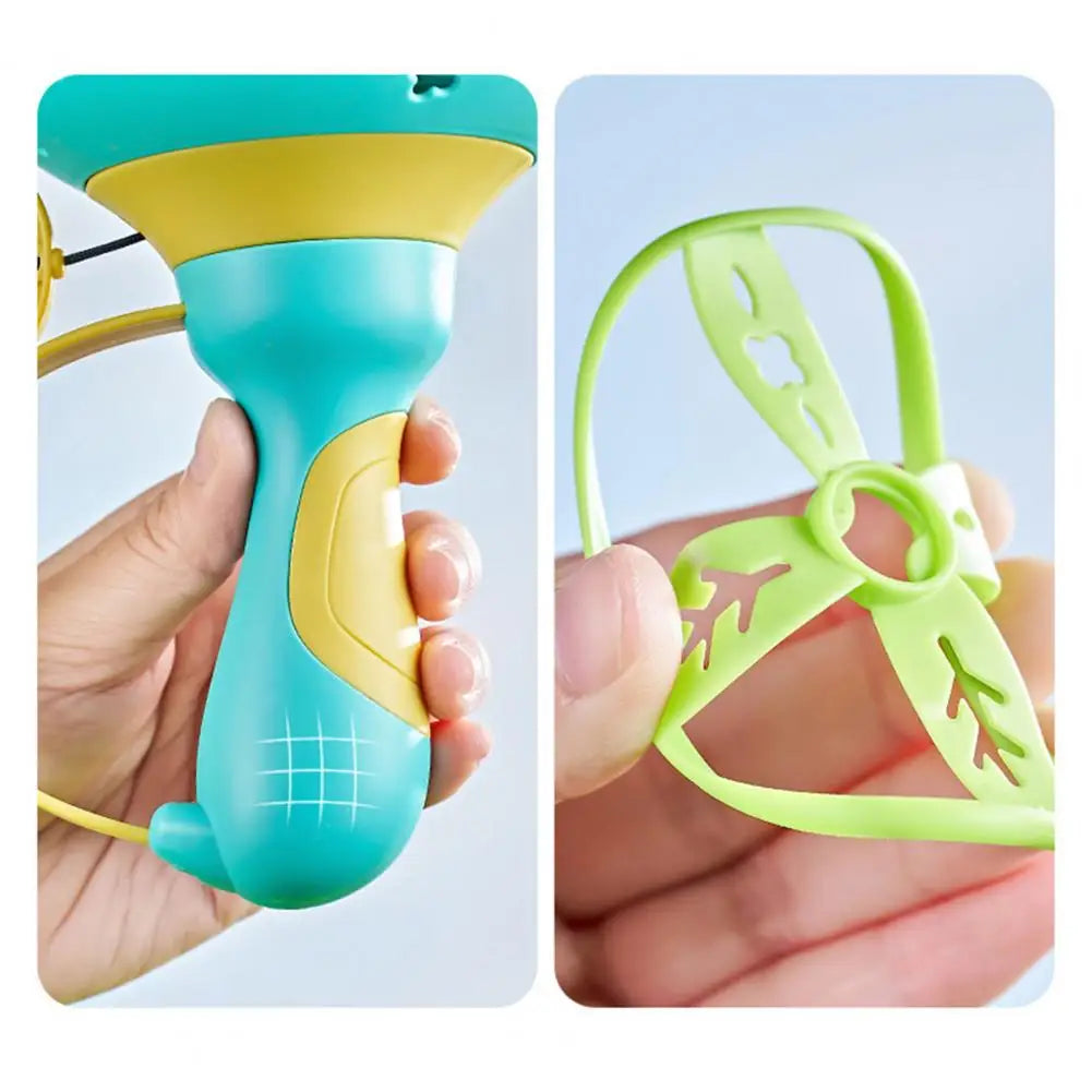 Flying Saucer Disc Launcher Kids Flying Toys Pull String UFO Throw Catch Outdoor Sport Propeller Children Toys Gift for Boy Girl