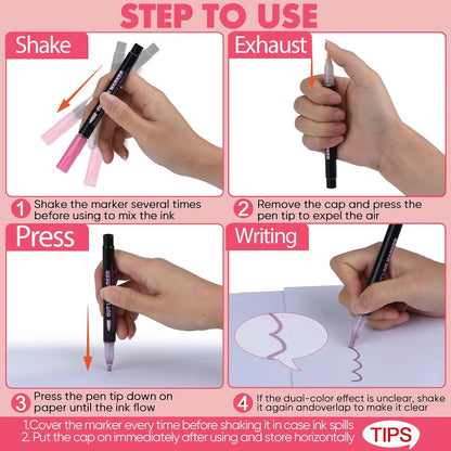 Double Line Outline Marker Pens Set Super Squiggles Highlighter