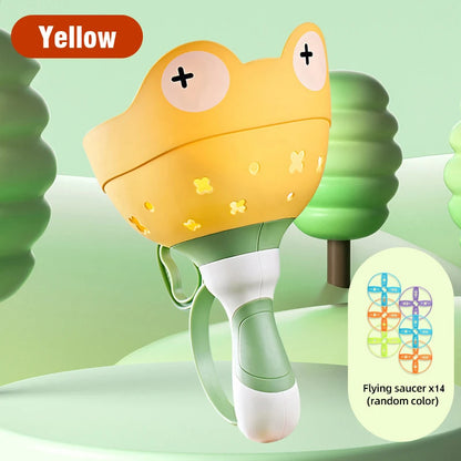 Flying Saucer Disc Launcher Kids Flying Toys Pull String UFO Throw Catch Outdoor Sport Propeller Children Toys Gift for Boy Girl